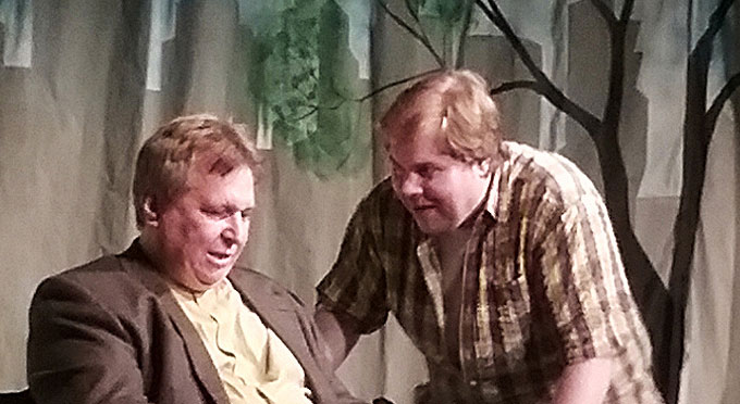 Mike Ream and Scott Douglas Wilson in Edward Albee's The Zoo Story.